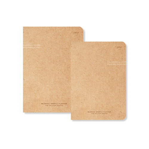 2027 B6 Basic Weekly Grid Planner with minimalist kraft cover