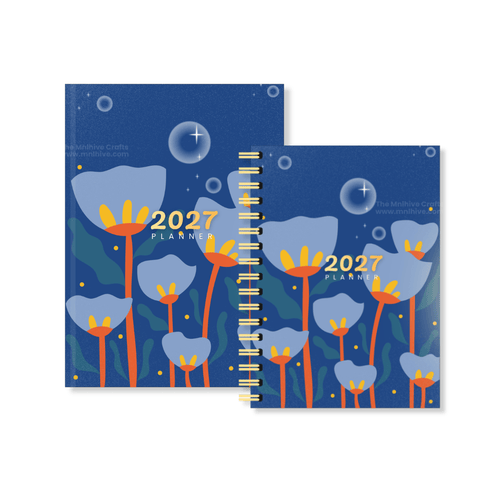 2027 Midnight Bloom A5 weekly planner