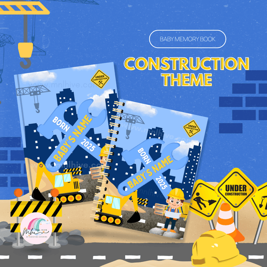 Baby Memory Book – Construction Theme