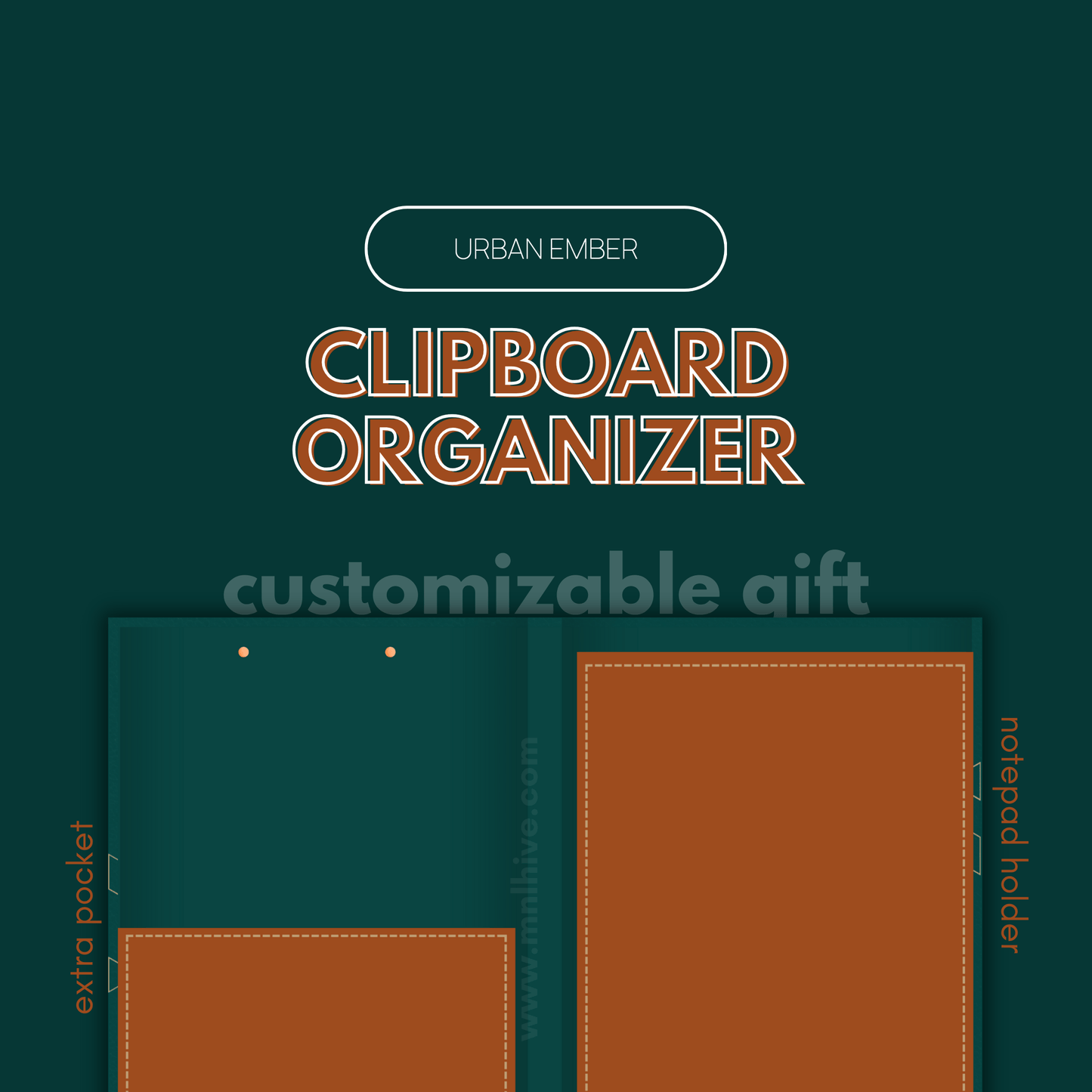 Customizable Productivity Clipboard Organizer - Urban Ember