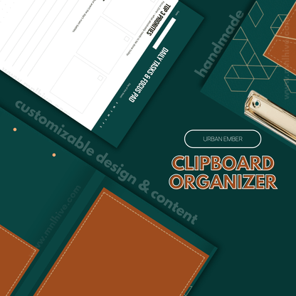 Customizable Productivity Clipboard Organizer - Urban Ember