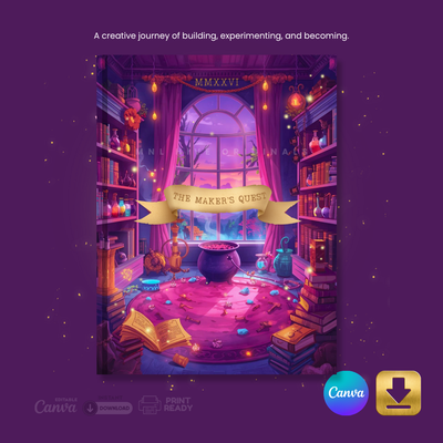 The Maker’s Quest – Creative Planner-Journal Hybrid | Editable Canva Template
