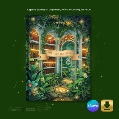 The Seeker’s Quest – Reflective Planner-Journal Hybrid | Editable Canva Template