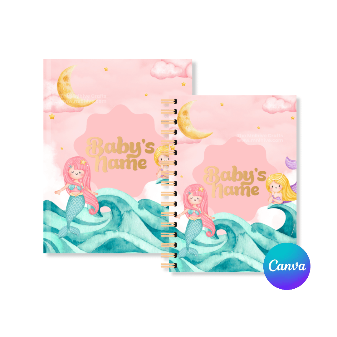 Baby Memory Keeper in Bubblegum Mermaid Theme Canva Template