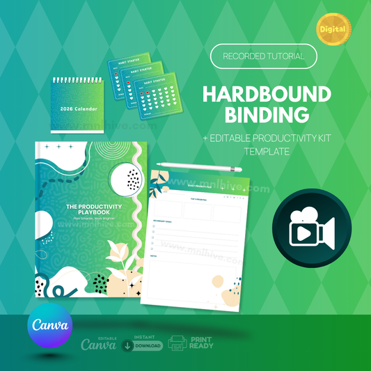 Hardbound Binding Tutorial with Productivity Kit Template (Recorded Workshop)