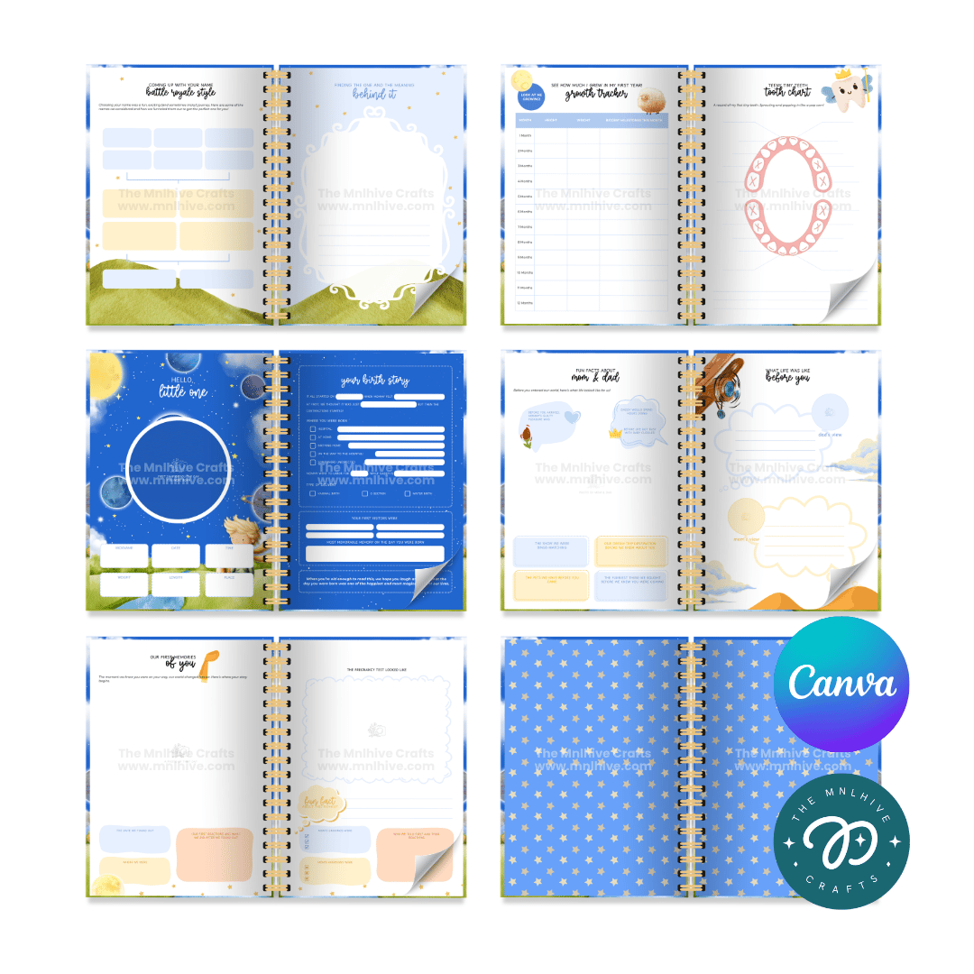 Baby Memory Keeper in The Little Prince Theme Canva Template