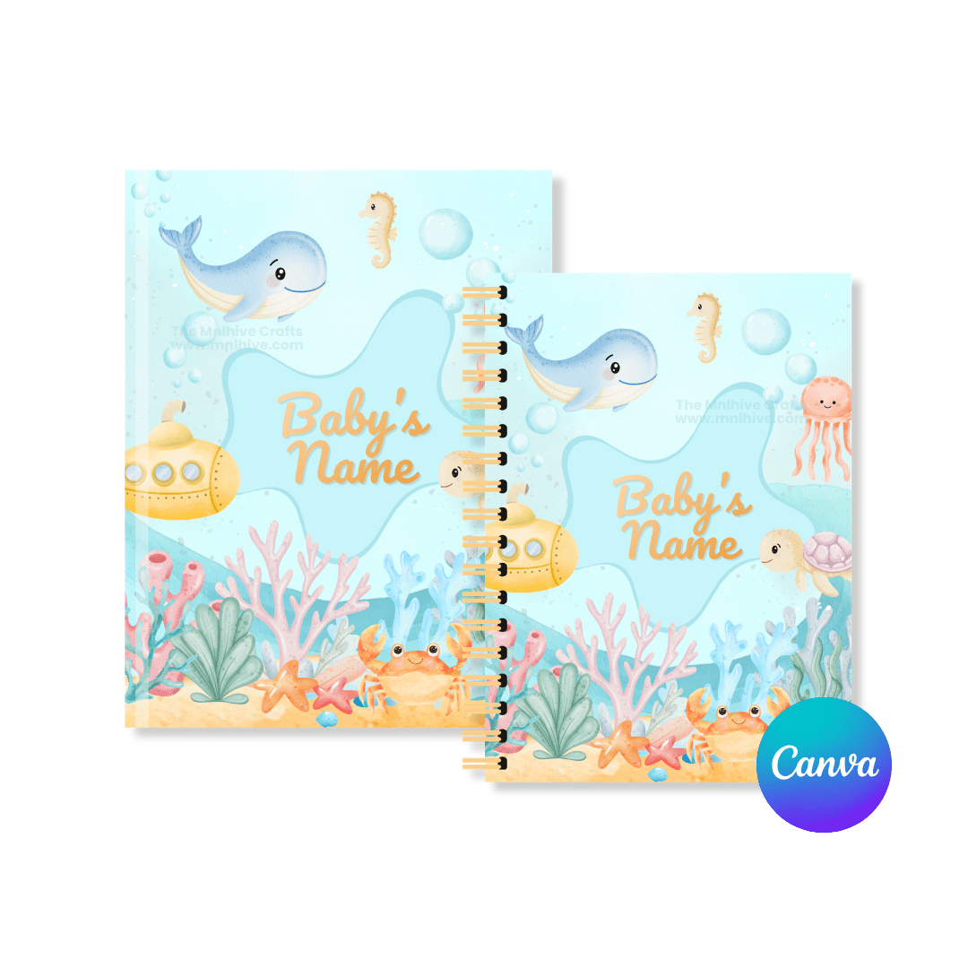 Baby Memory Keeper in Under The Sea Theme Canva Template